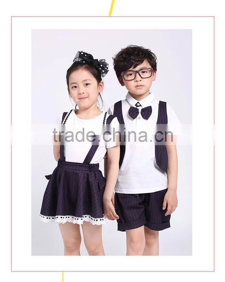 2017 Fashion design kids school uniforms colours models