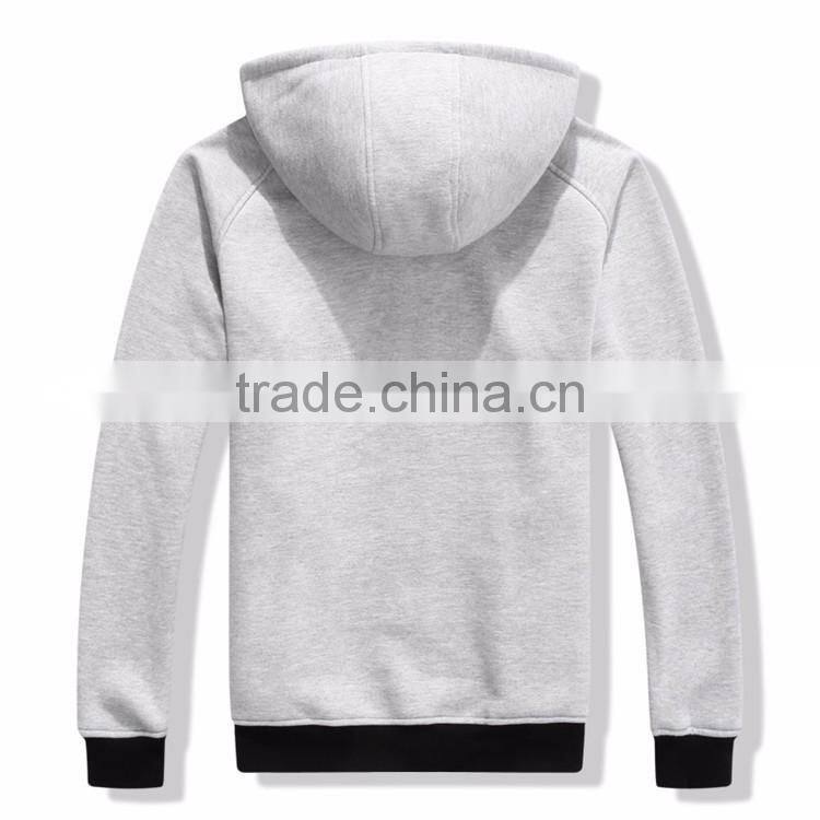 wholesale high quality cotton polyester fleece fashion men plain zipper gym custom hoodies
