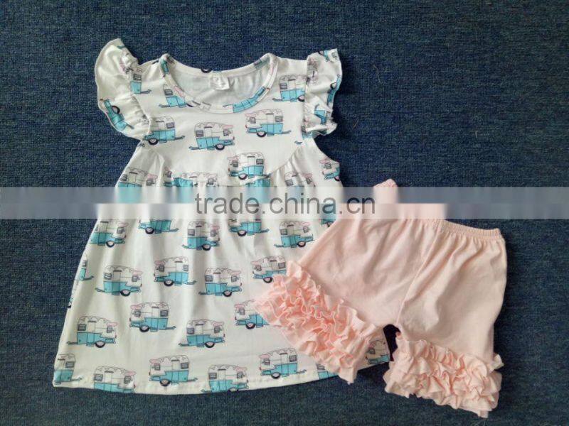 2017 hot sale girls summer outfits wholesale children's boutique clothing