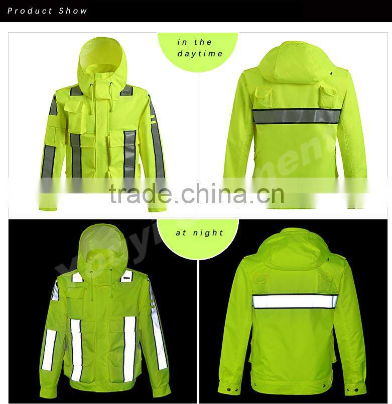 high viz reflectiveoutdoor traffic raincoat