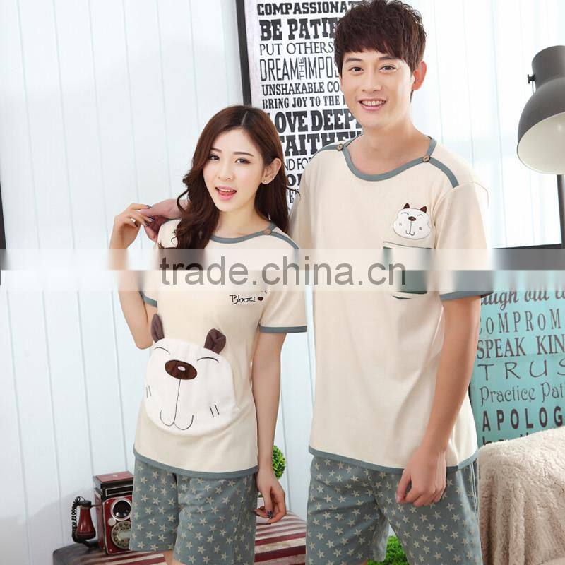 2017 Summer Couple Cotton Pajamas Set