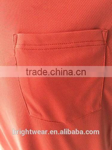 Mens short sleeve birdeye fabric chest pocket plain t-shirt