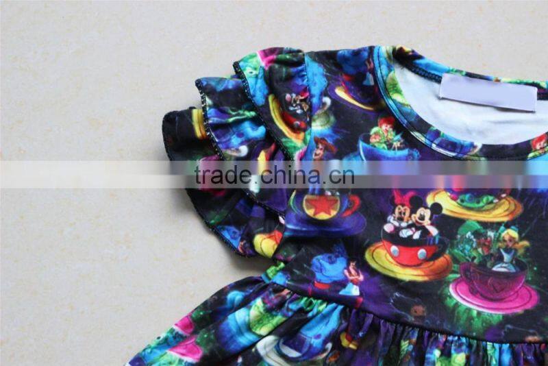 yawoo wholesale chlothing baby gown newborn clothes new print tunic shirts ruffle style child clothes