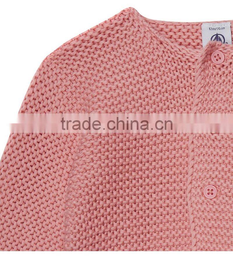 Hot sale 2017 custom new style kids sweater pink children Knitted cotton cardigan cashmere sweater for baby