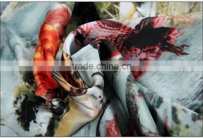 Chinese flow stand collar starfish bird slim fit thin qipao dresses