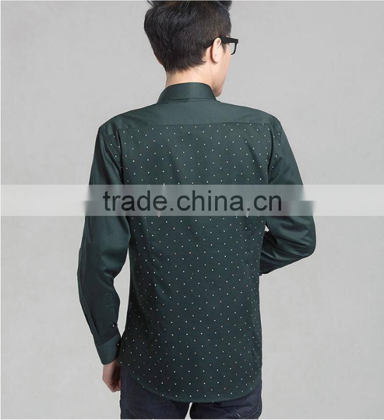 men fashion slim fit long sleeve print causal shirts