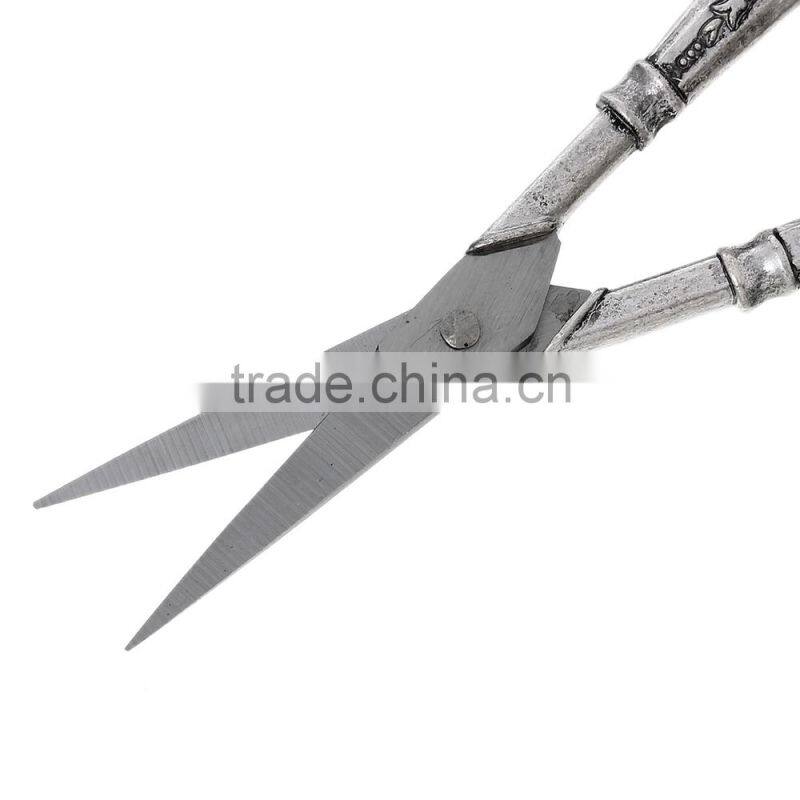Wholesale Cheap Vintage Retro Style Antique Silver Flower Pattern Stainless Steel Scissors
