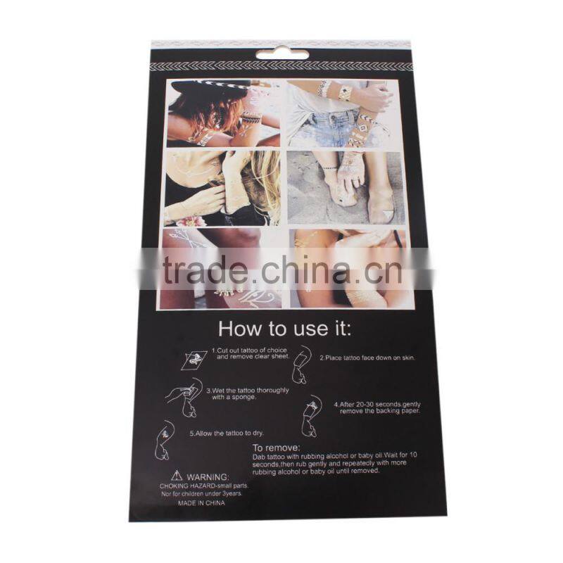 China Mixed Metallic Waterproof Temporary Tattoo Sticker For Sale