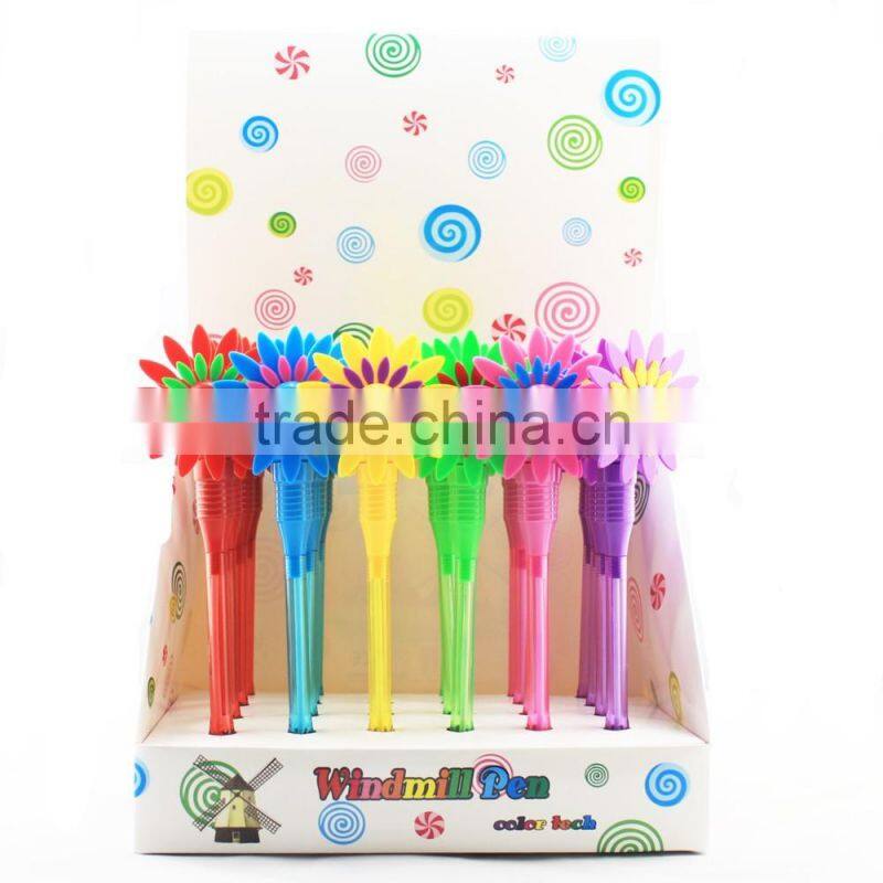 Cheap sunflower ballpoint pen new windmill ballpoint pen wholesale flashing promotion pens