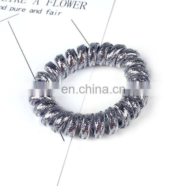 customize shiny telephone wire hair elastic bands bracelets