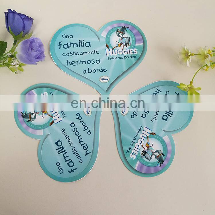 Custom heart shape adhesive label PVC stickers colorful cartoon sticker