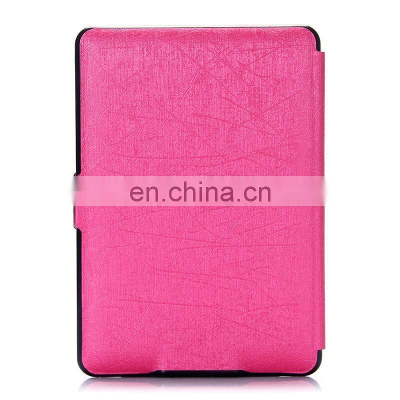 Auto sleep/wake function smart tablet Flip Book cover case for kindle paperwhite 1 2 3 leather case