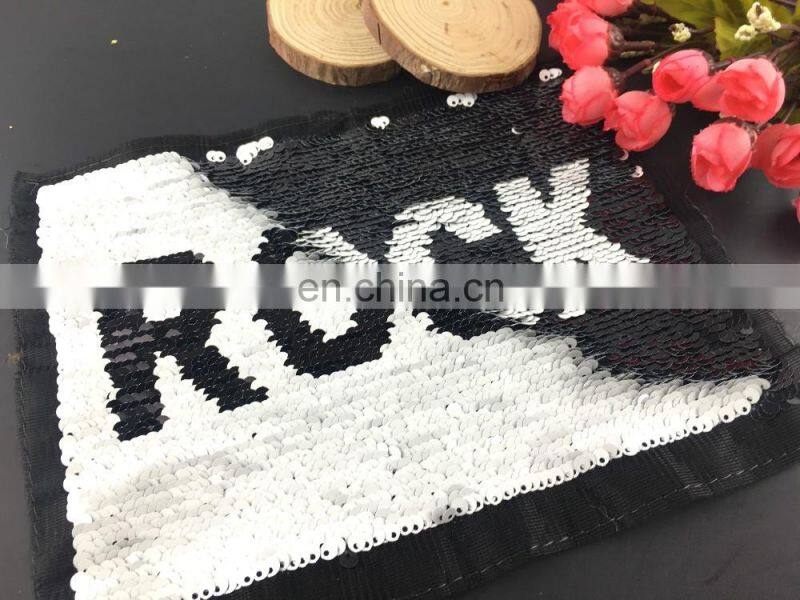 2017 custom double face sequin applique double side Patch