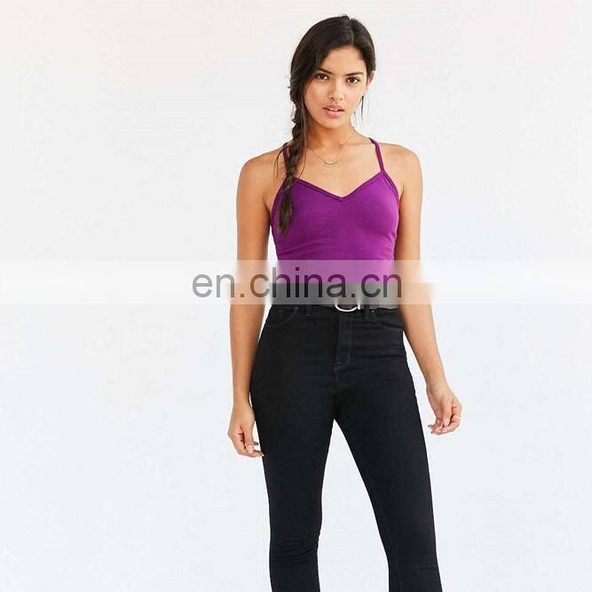 Many colors avaliable plain halter neck crochet back sleeveless crop top for women