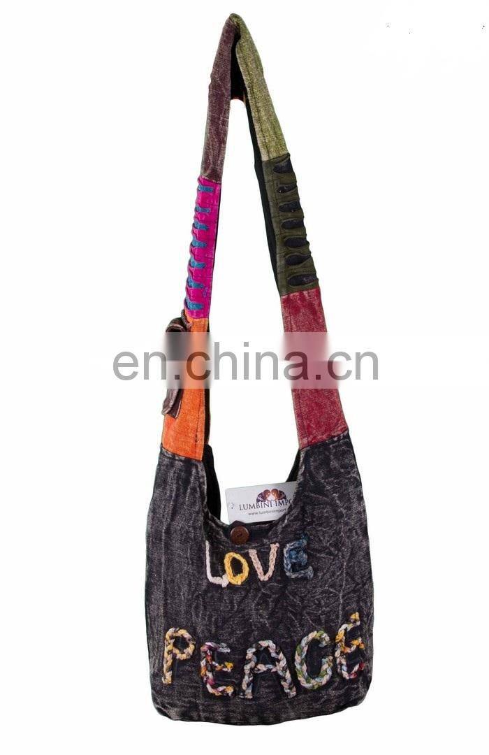 Hobo Cotton Sling Cross Body Messenger Shoulder Bag
