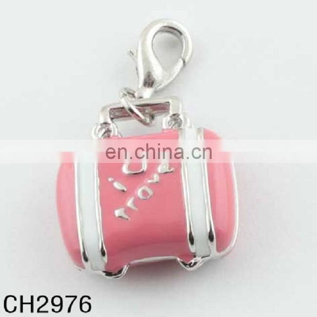 New design custom silver metal enamel charm shape bag For Girl