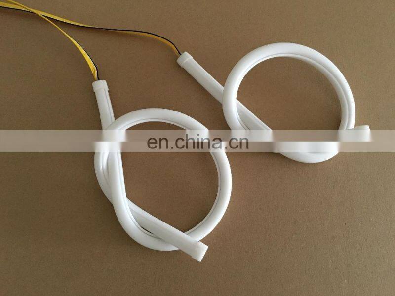 universal 2x60cm car led flexible DRL with running turn signal car headlight flow turn light