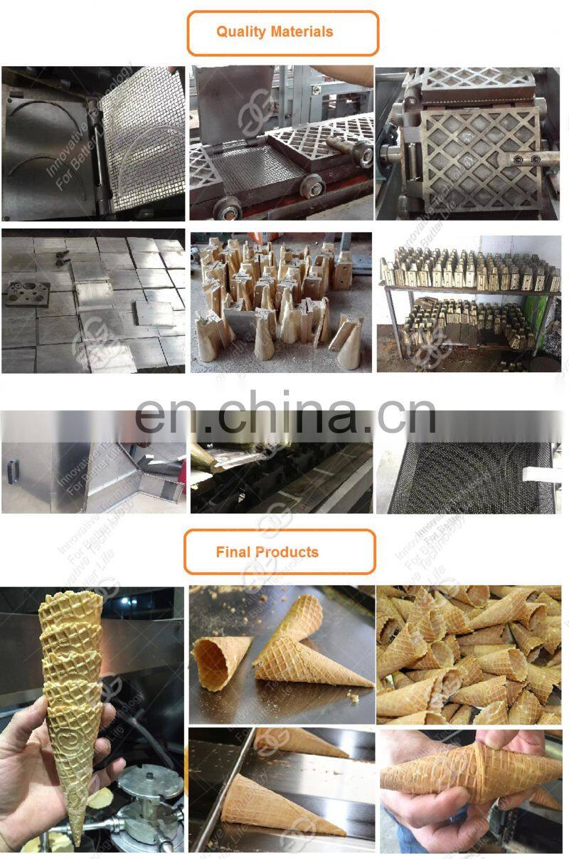High Efficiency Full Automatic Snow Rolled Sugar Waffle Cone Production Line Rolled Baking Rolling Ice Cream Cone Making Machine