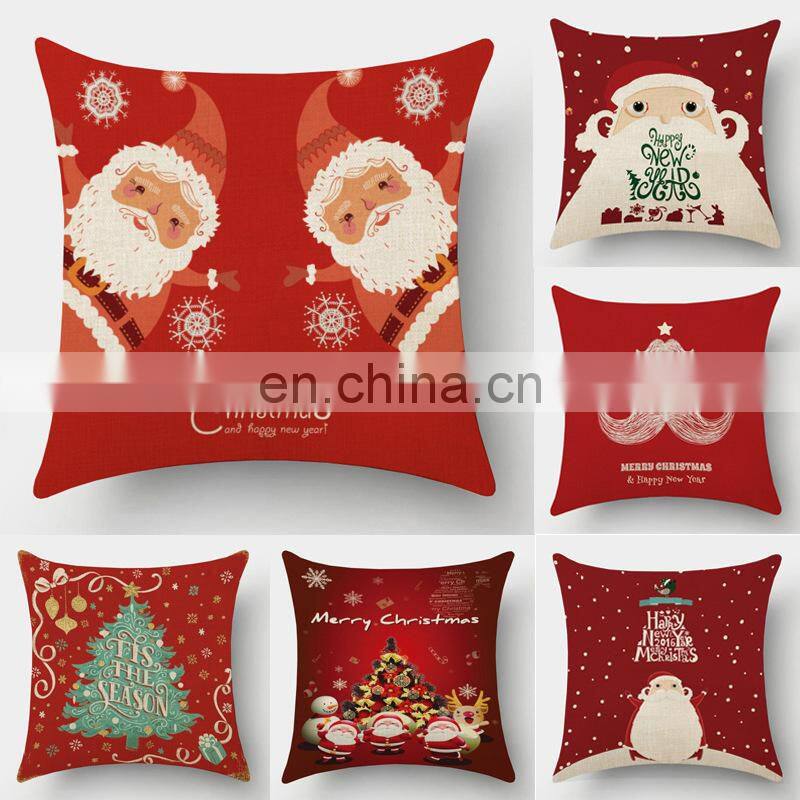 i@home Christmas theme simple style chair sofa linen pillow cushion cover