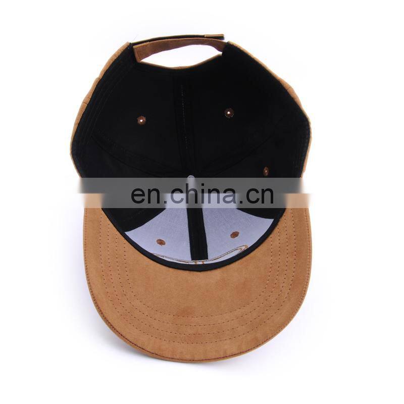 High Quality Custom Embroidery 6 Panel Suede Baseball Cap