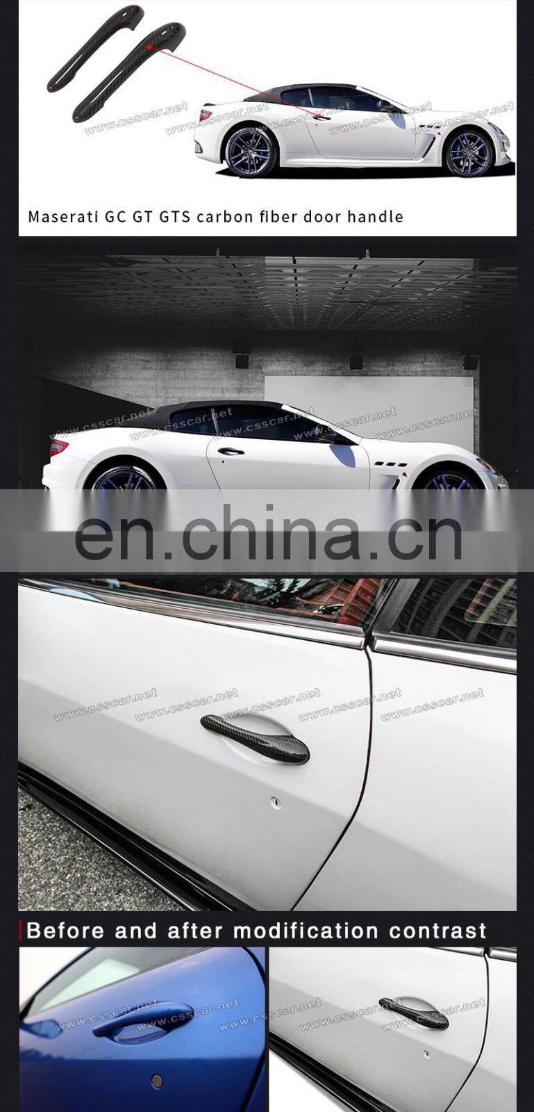 Carbon Fiber Car Accessories Door Handle For Maser GT GTS GC Car Parts