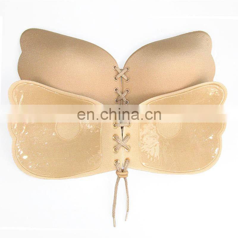 Women Self Adhesive Strapless Bandage Stick Gel Silicone Push Up Invisible Bra 2 styles