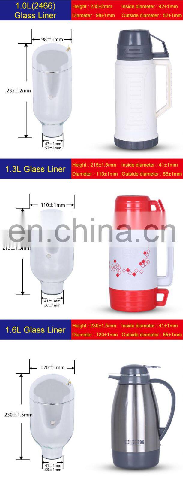 portable hiking gint double wall insulated vacuum flask glass bottle refill glass water bottle liner