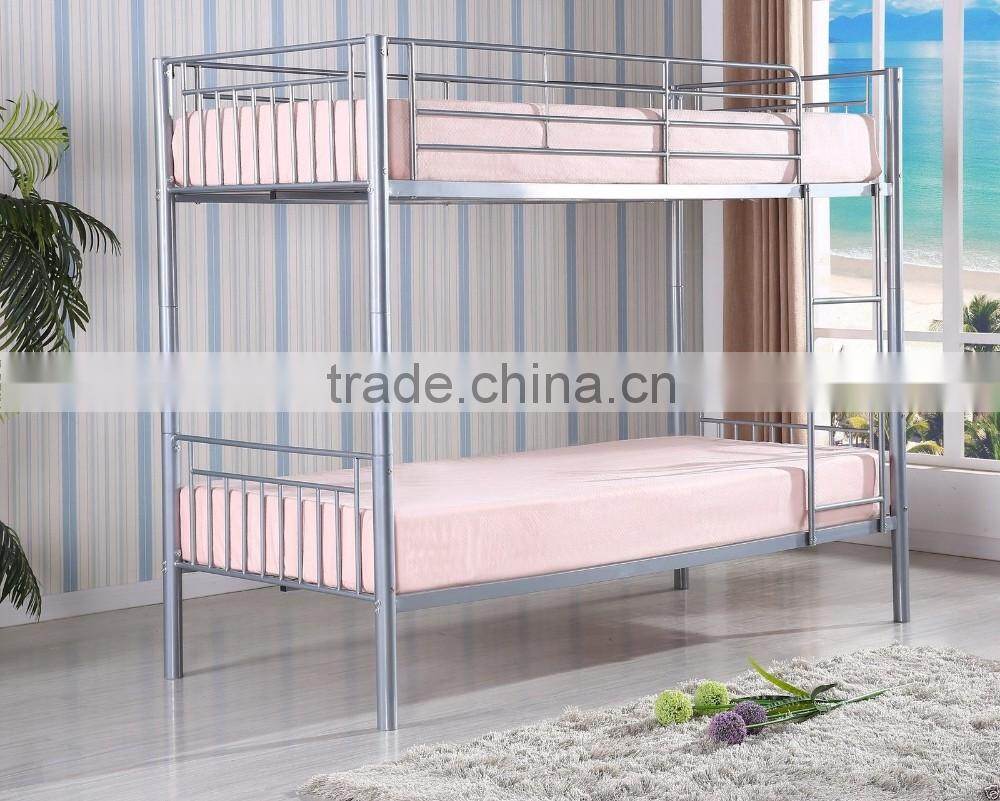 2 Person 2x 3FT Single Size Black Silver Metal Bunk Bed Frame