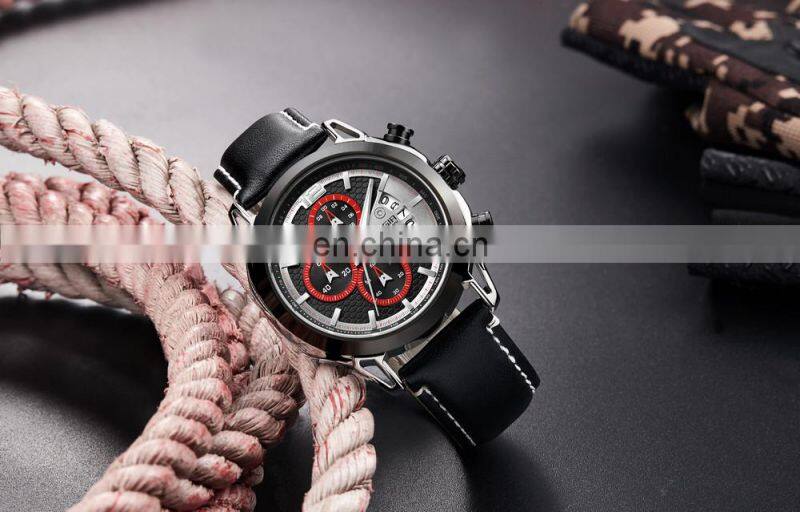 MEGIR 2071 Men's Analog Quartz Watch Fashion Casual Leather Round Buckle Best Men Watches Hot Product