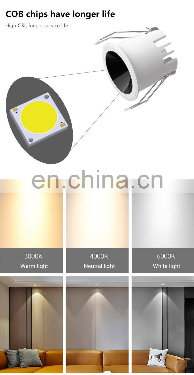 High Quality Aluminum Recessed Mini Ceiling Lamp Showroom Warehouse Museum 3W LED Down Light