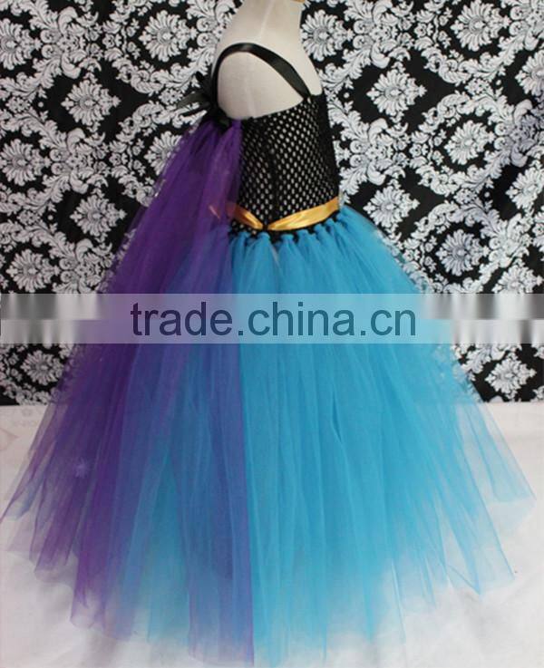 2014 Kids Frozen Princess Elsa Anna Tutu Dress Sleeveless Cosplay Costumes