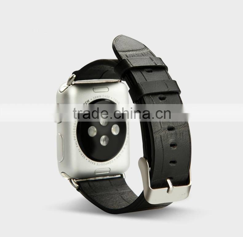 Wholesale Men Luxury Genuine Crocodile Skin Leather Watch Belt Band for Apple IWatch