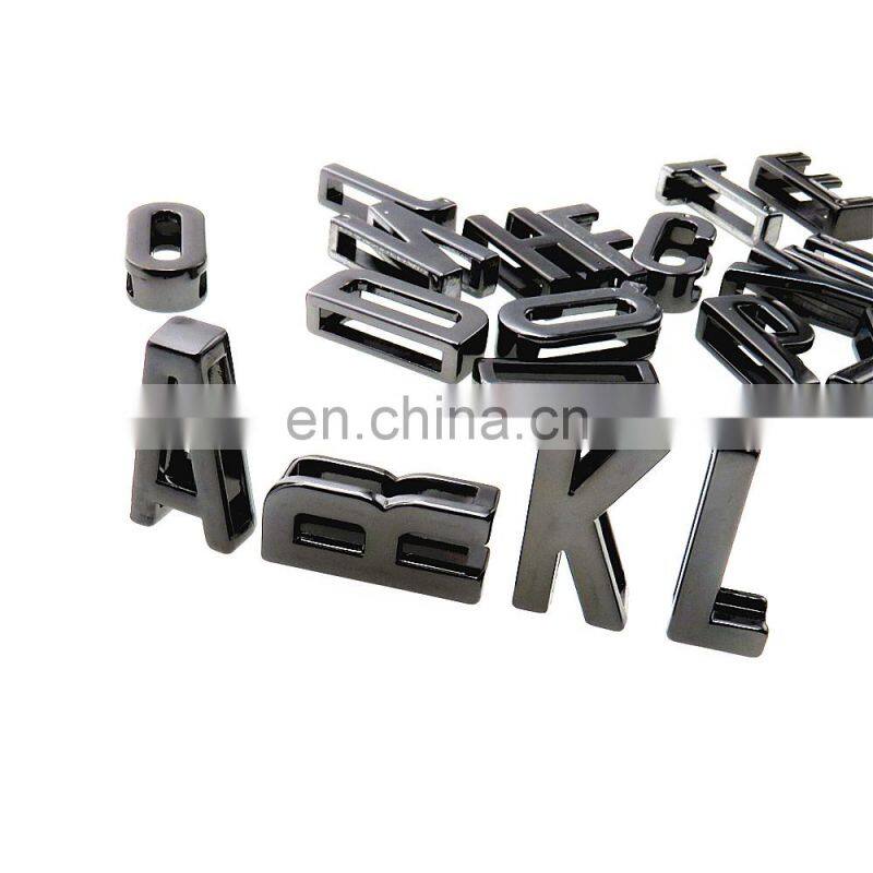 The Factory Wholesale Gold Color And Gunmetal Color Zinc alloy 24mm DIY 26 Metal Letters For Shoes