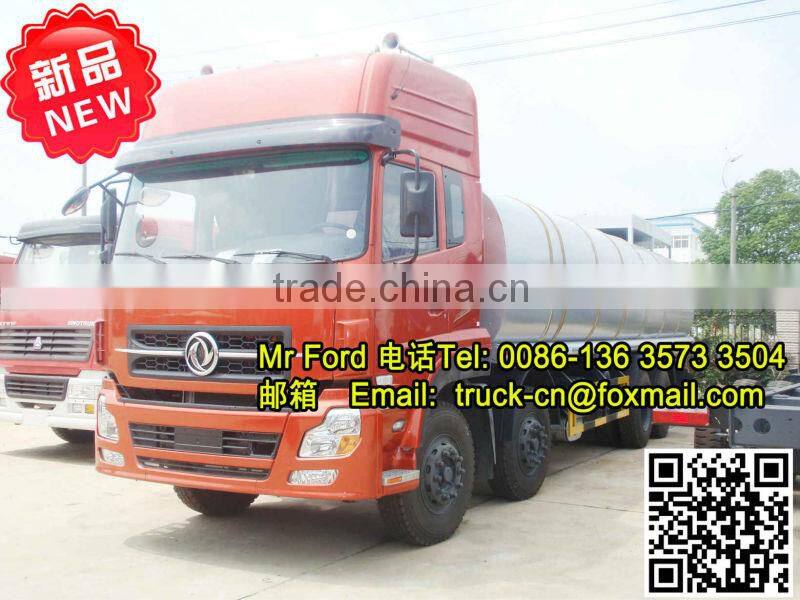 TEL Dongfeng 8x4 red cabin 25000L asphalt tanker truck liquid bitumen tanker truck crude oil tanker truck 0086-13635733504
