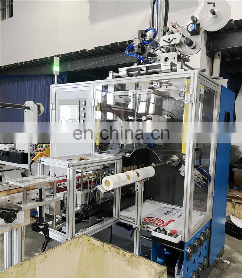 UR320S Automatic Non-stop 4 Rotary Spindle Adhesive Sticker Label Turret Rewinder Machine with Automatic Paper Core Feeder