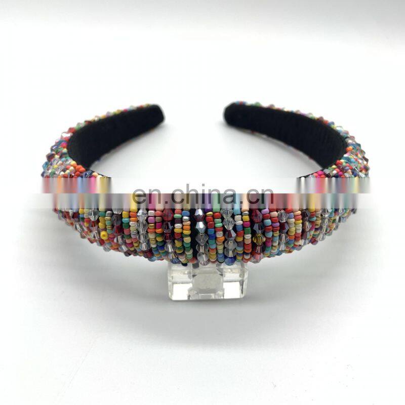 Crystal Headbands Fashion Hair Hoop Bands Bezel Luxurious Rhinestones Sponge Hairbands Women Hair Accessories Headdress