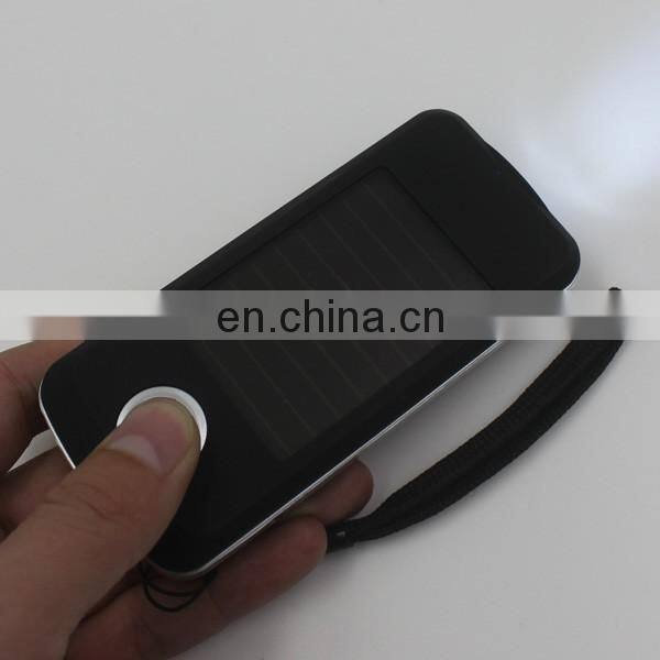 Black Soft Touch Rechargeable Rectangle 3 LED Solar Torch Light