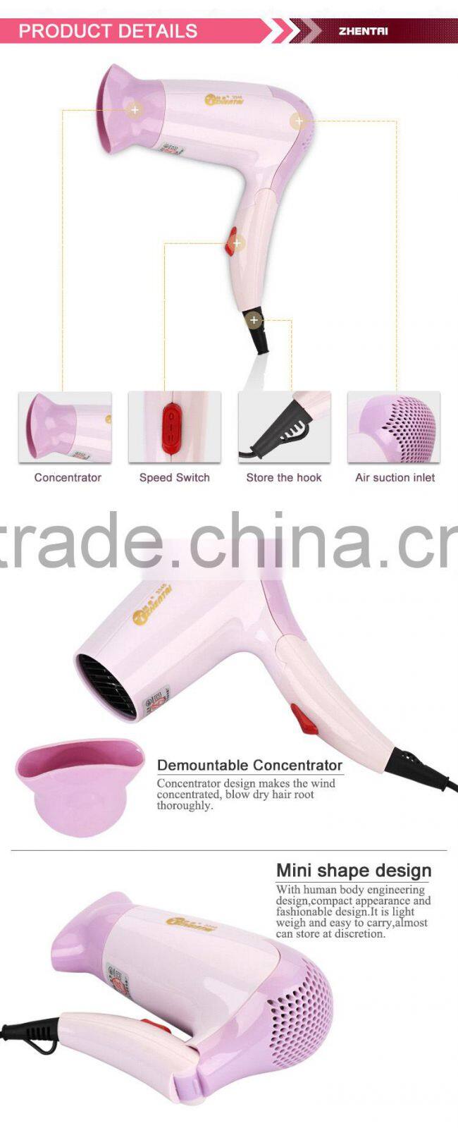 Foldable Hair Dryer Private Labeling DC Motor Hair Dryer