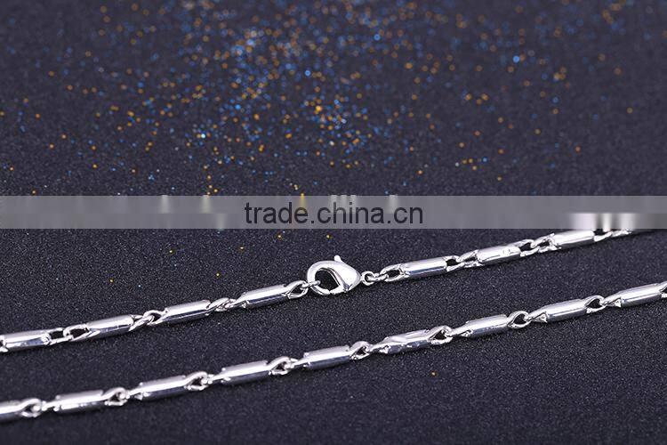 good selling fashion jewelry high quality rhodium plated chain necklace