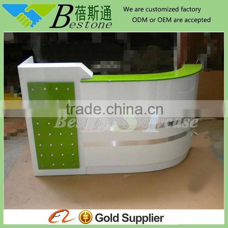 Curved modern reception front desk