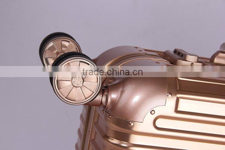 CE Approved professional aluminum magnesium case rose gold trolley case
