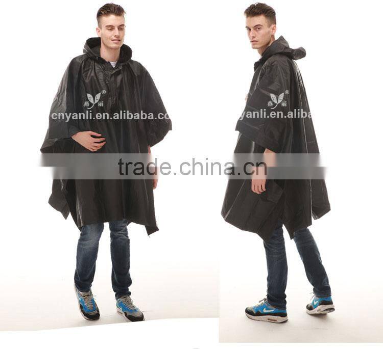 YANLI unisex durable 100%waterproof adult poncho raincoat