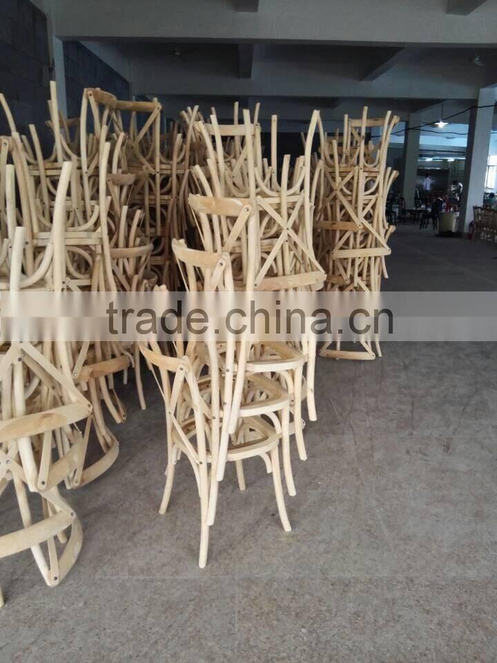 RCH-4002 French style rattan wood solid oak cross back chair