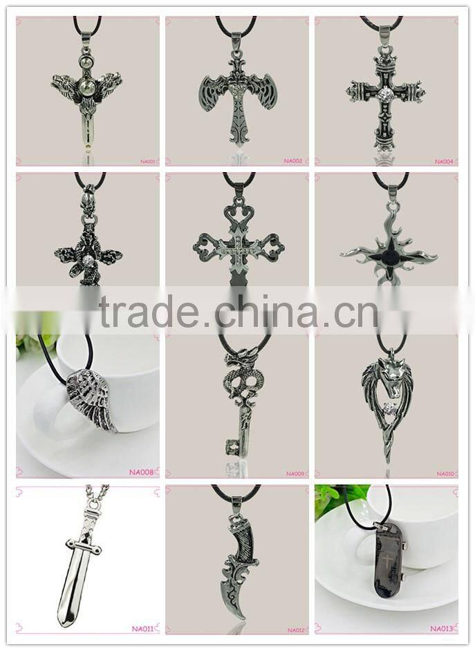 Stainless Steel Mens Wolf Tooth Tribal 5 colors Pendant Necklace