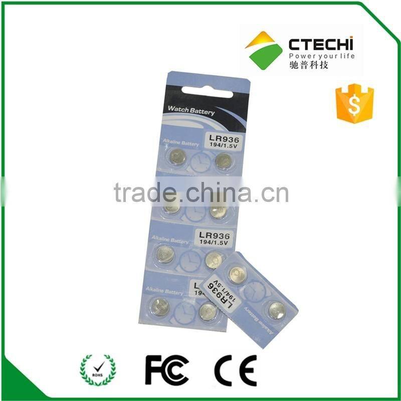 AG9 / LR936/LR194 1.5v Alkaline button cell AG battery