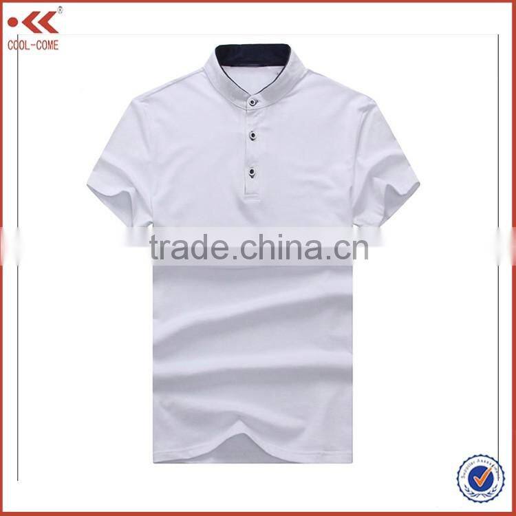2016 Alibaba China supplier plain Mandarin collar t-shirt