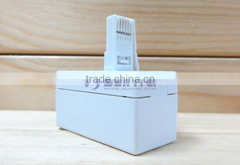 BT 1 Male to Dual Female RJ11 6P4C Plug Telephone Cable Adapter