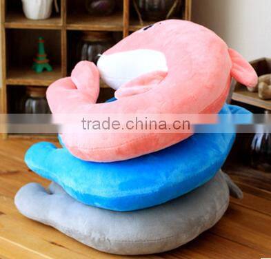 dolphin plush u pillow/plush dolphin nap pillow/plush animnal guard U pillow