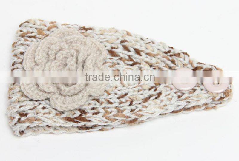 2015 New Patterns Fashion Women Ladies Flower Knitted Head Band