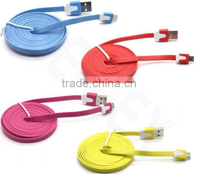 Best Quality Flat Noodle Mobile Micro Phone USB Charger Cable
